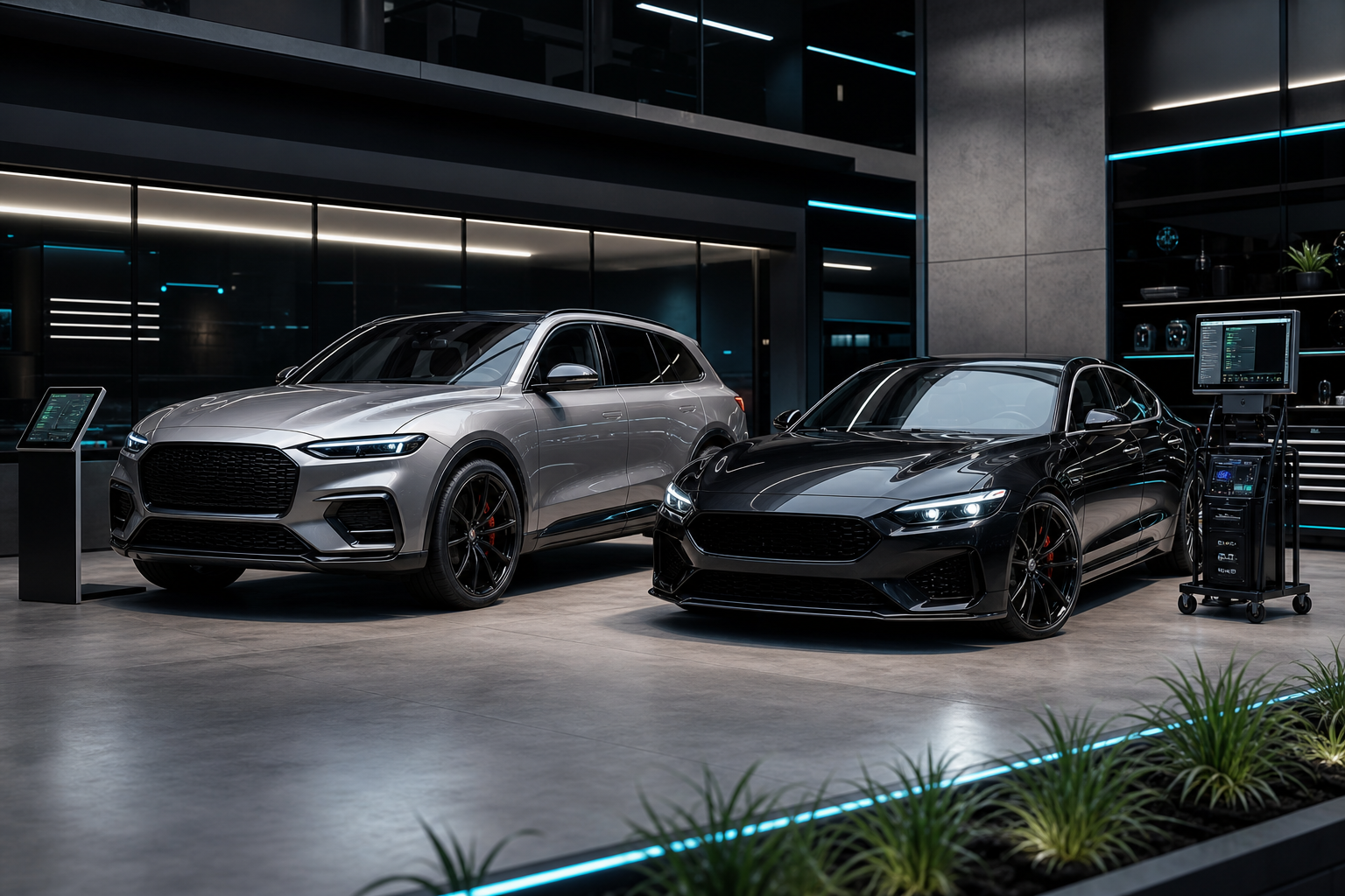 Premium vehicle inventory showroom